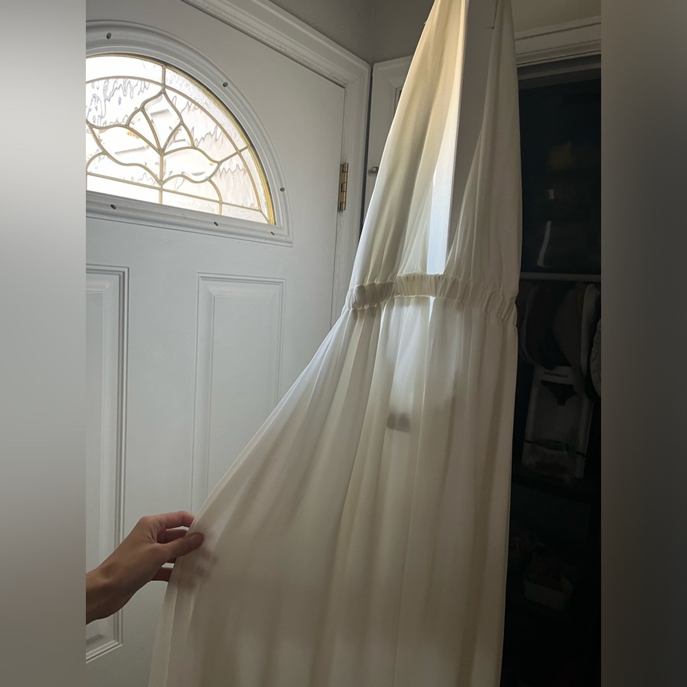 Floor length white dress